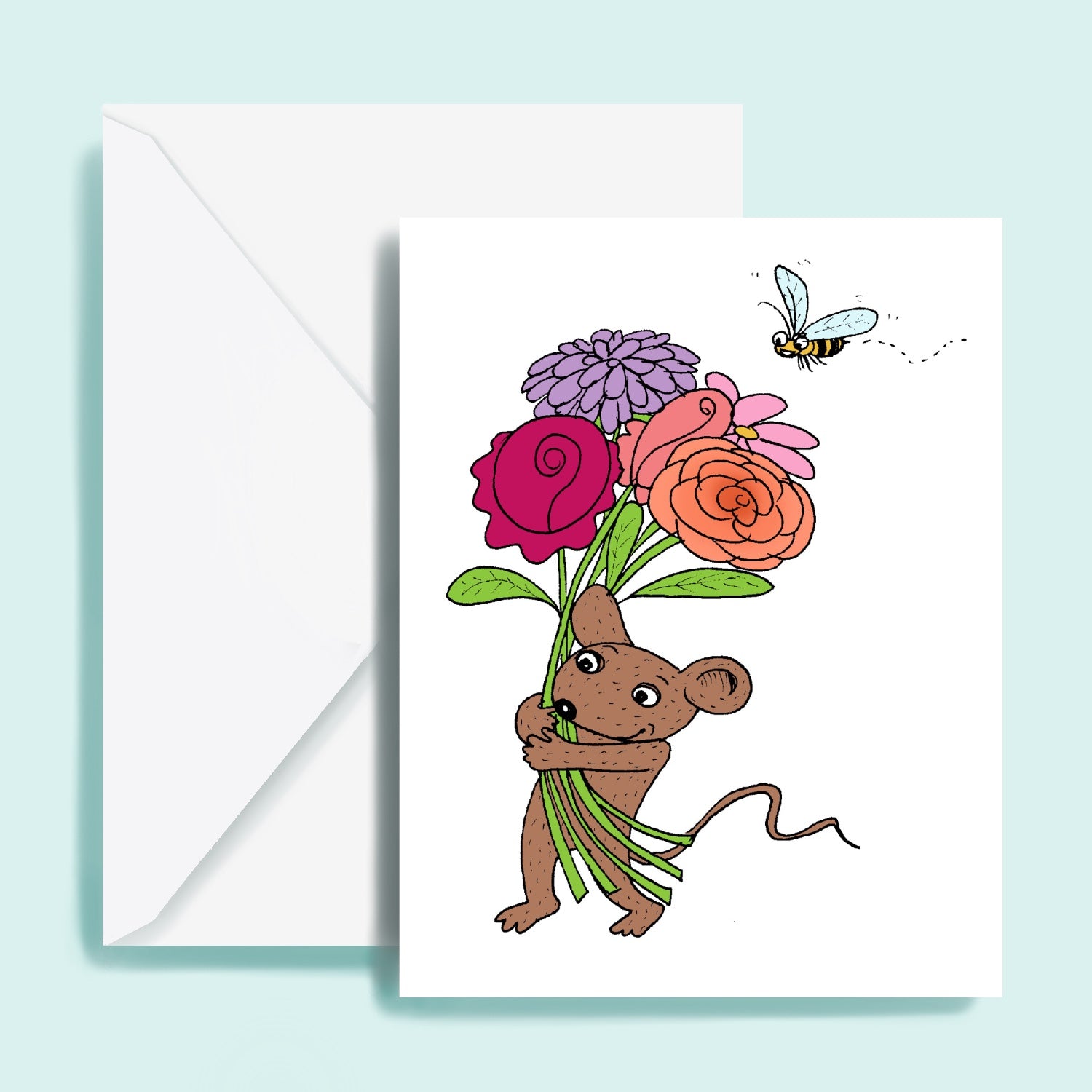 Mouse with Flowers